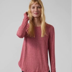 Athleta Uptempo Top in Decadent Red/ Antique Rose